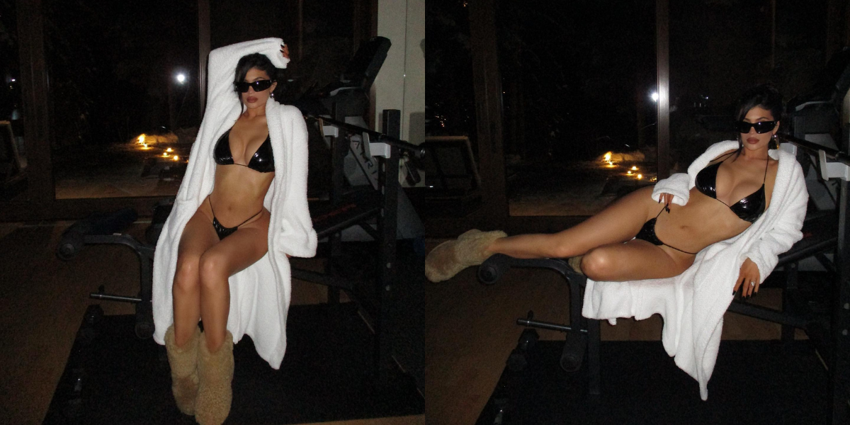 Kylie Jenner heat things up in a Black bikini and furry boots; the bikini look made sister Khole go AWW...